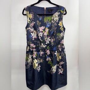 Ted Baker Navy Floral Midi Dress